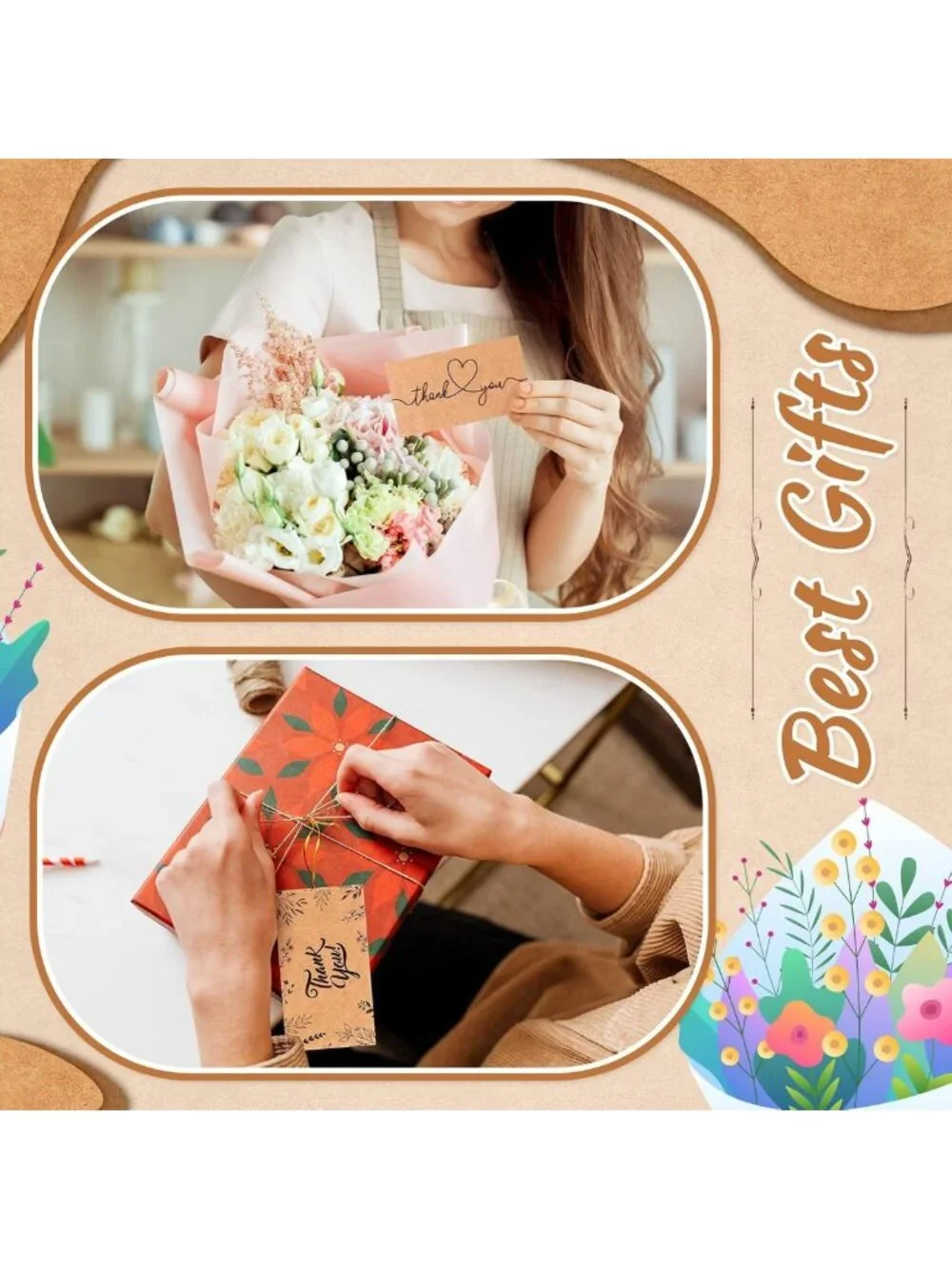 1200 Mini Thank You Cards for Small Business - Bulk Customer Package Inserts